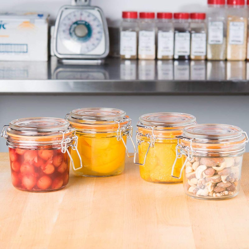 TableCraft CJS12 4-Piece Resealable Condiment Jar Set - Image 2